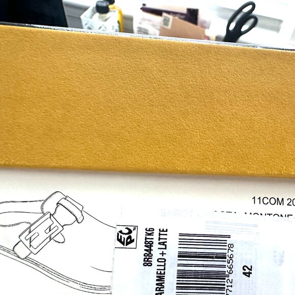 FENDI Feel FF Shearling  Buckled Sabots Mules Slides Flat Clog Sandals - Picture 15 of 15